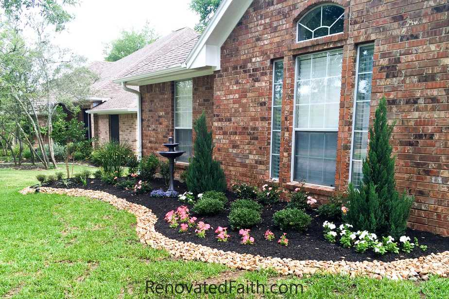 After exterior curb makeover mulch renovation homestoriesatoz faith renovations renovated